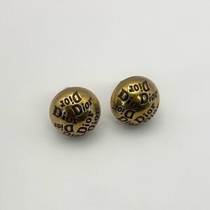 Dior Vintage Gold Logo Earrings